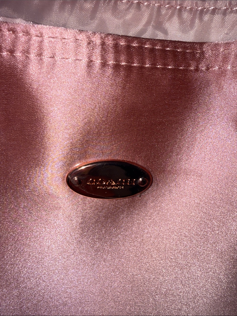 Coach Pink Satin Tote Bag - Sleek Everyday Carry - Picture 2 of 8